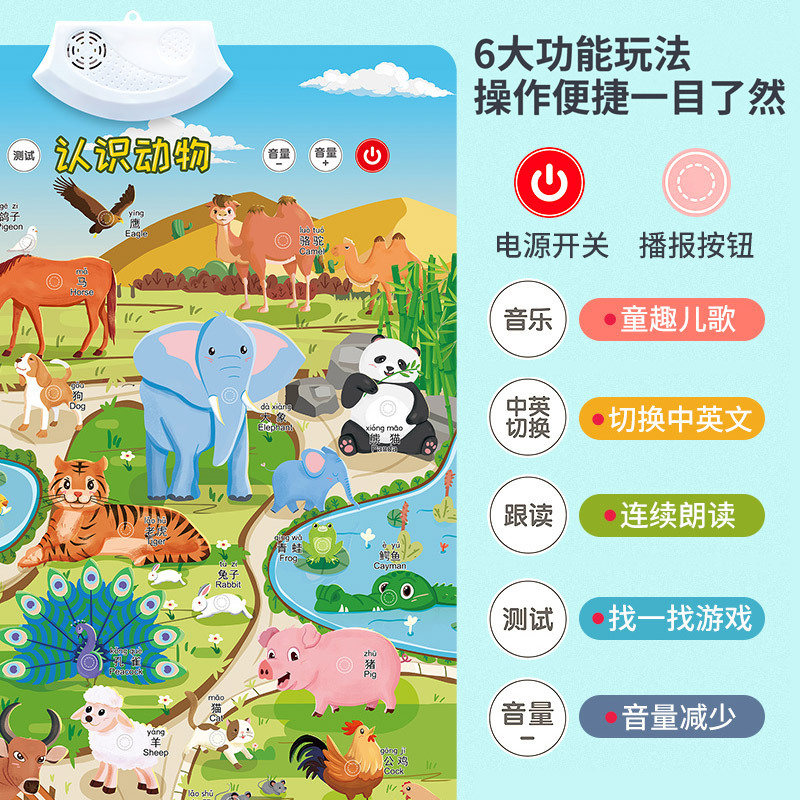 乐乐鱼场景有声早教挂图交通工具宝宝启蒙认字学习神器益智玩具