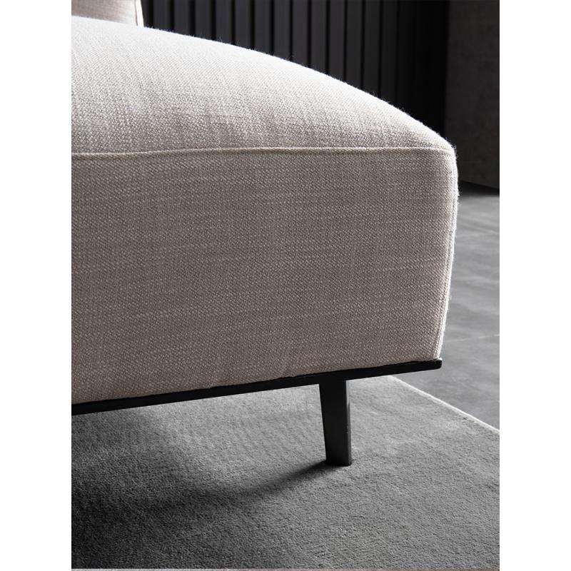 森美人轻奢羽绒布艺沙发北欧简约现代客厅组合套装意式简黑白灰设计师