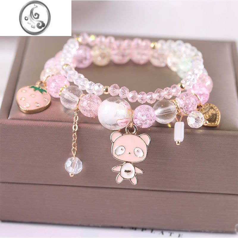 JiMi新款女童手链女可爱爆花水晶手串小女孩公主少女手环网红手镯饰品图片