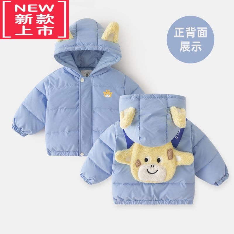 可莉允宝宝棉服秋冬女童加绒加厚外套冬季装男童儿童保暖外衣童装秋季装图片