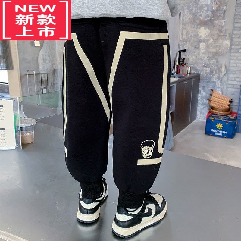 可莉允男童裤子秋冬儿童加绒裤2022新款保暖裤冬装加厚一体绒裤冬季卫裤图片