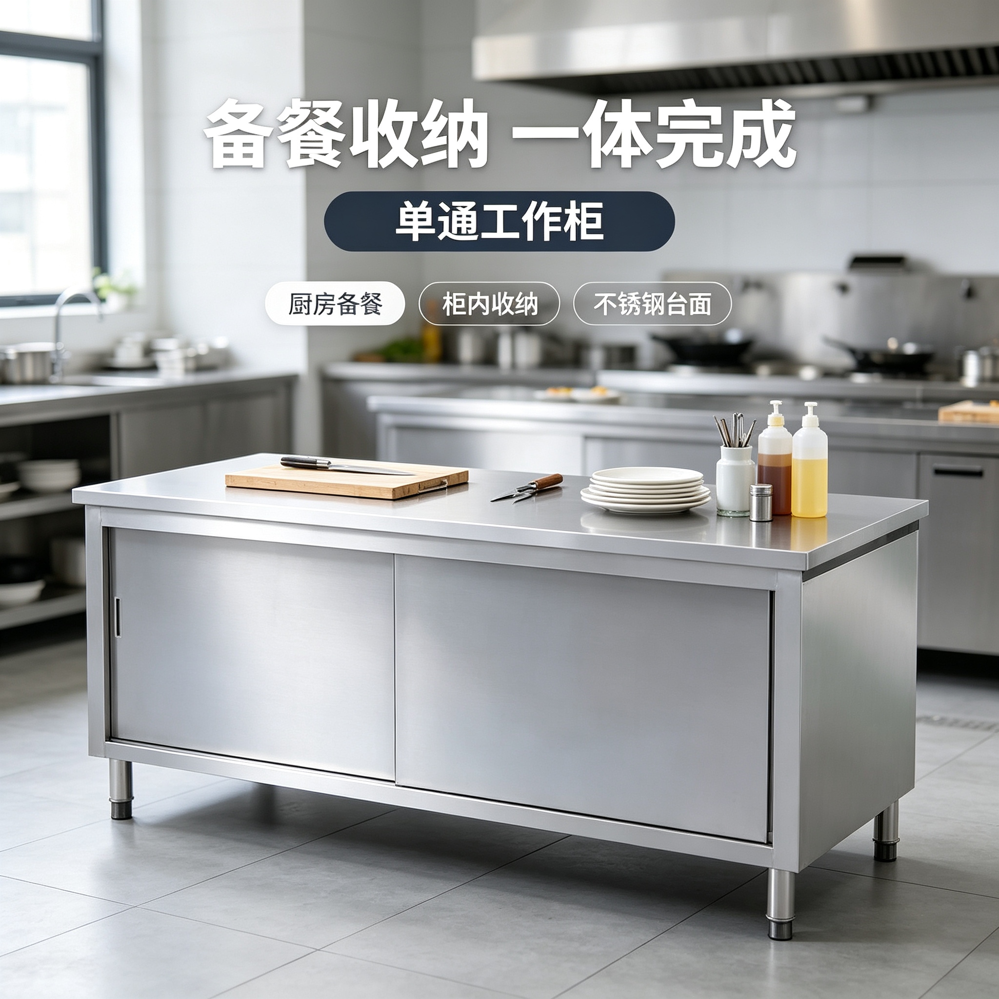 优迈克 YMK-TDD150 单通工作柜 1500*800*800 单位:台 银色高清大图