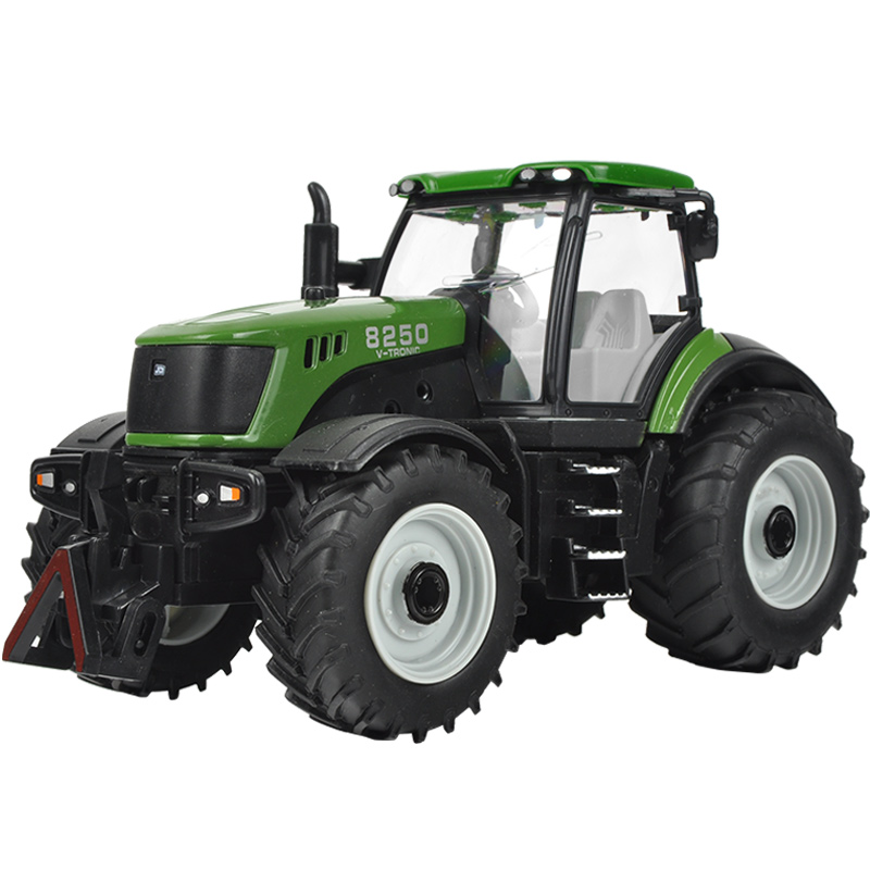 仿真拖拉机玩具 农场拖拉机头合金模型金属工程车车模 儿童玩具车 1：30-绿长19.5cm高清大图
