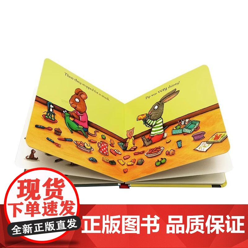 波西和皮普 尿裤子 纸板书 Pip and Posy:The Little Puddle 英文原版 Axel Schef高清大图