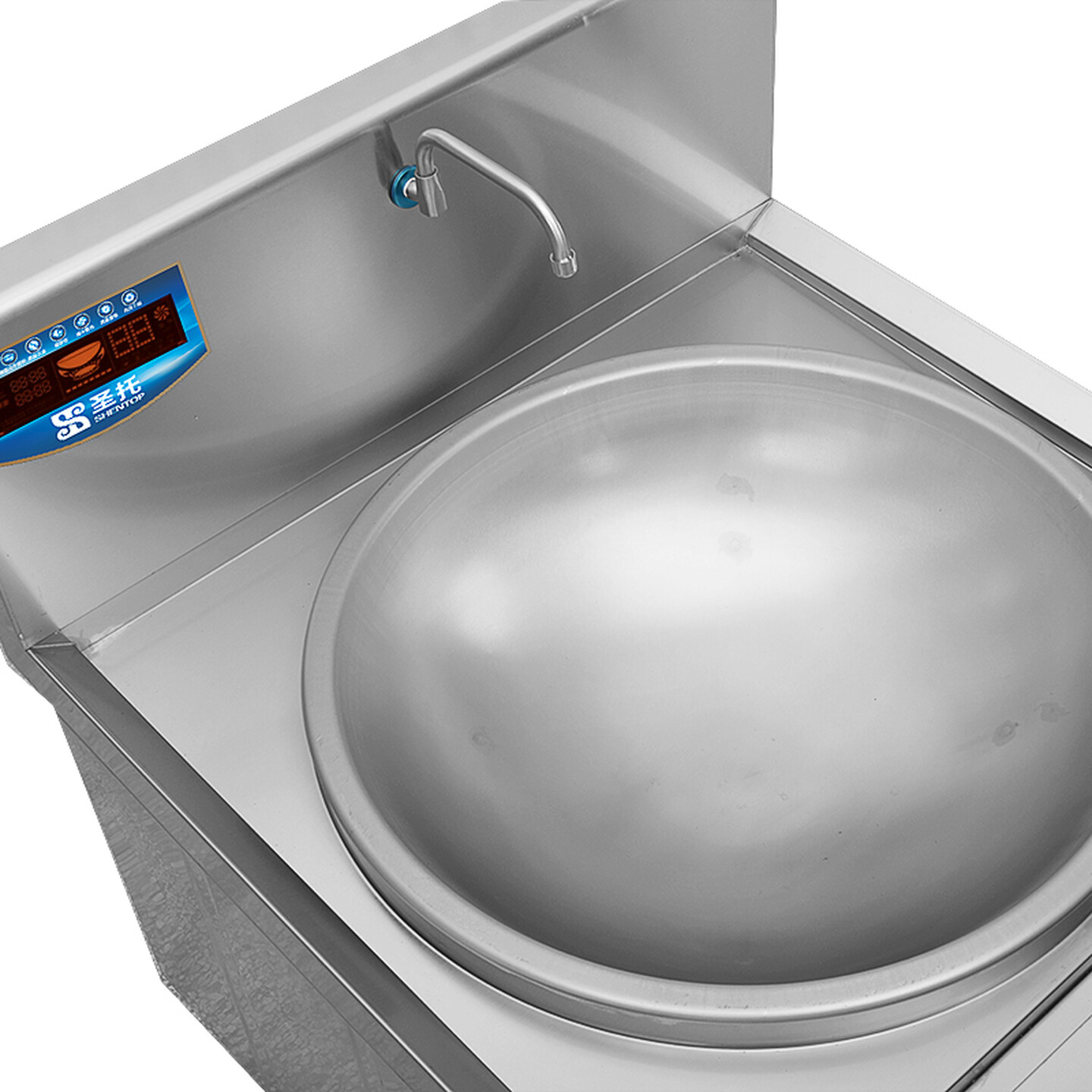 圣托单头电磁大锅灶 商用电磁炉15kW 食堂大型电炒炉 大电炉灶 DCB02高清大图