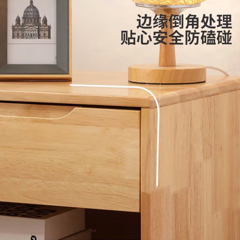 中意贝田ZYWG-01 北欧简约实木原木色床头柜 HJ图片