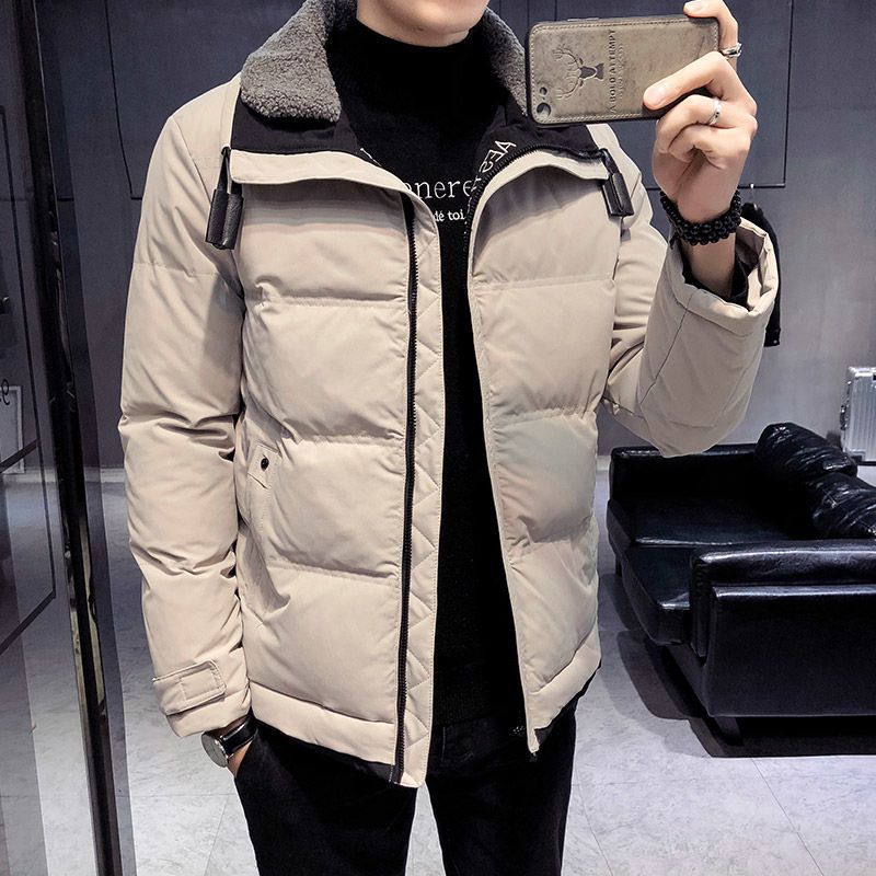 男士羊羔毛外套冬季韩版潮流加厚棉衣男装保暖棉服冬装棉袄子