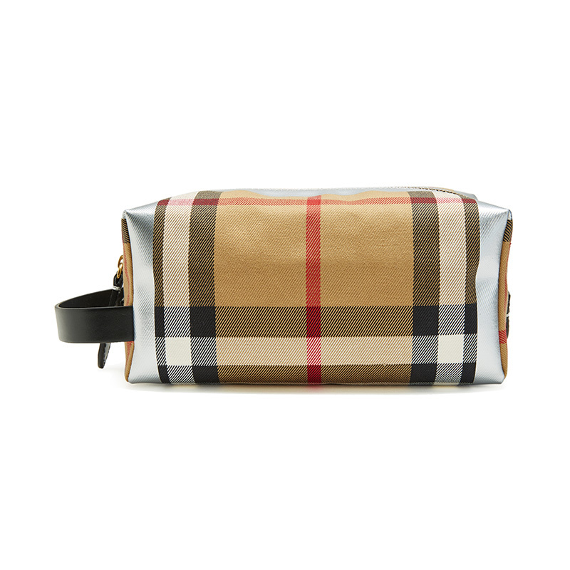 BURBERRY 博柏利/巴宝莉 手拿包男女通用款Vintage格纹织物便捷收纳袋化妆包洗漱包8006293
