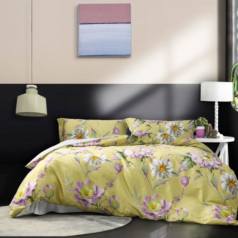 水星家纺 1118726 长绒棉抗菌四件套 宇希 1.5米床