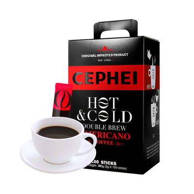奢斐CEPHEI 冷热双泡冻干咖啡100条200g/盒美式无糖添加纯黑速溶咖啡粉原装进口奢斐CEPHEI出品