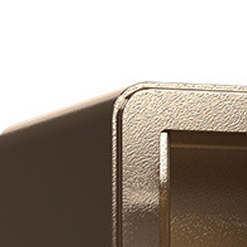 臻远 ZY40618096 小型保险柜密码保险箱全钢防盗保管箱 30cm咖色指纹密码款高清大图