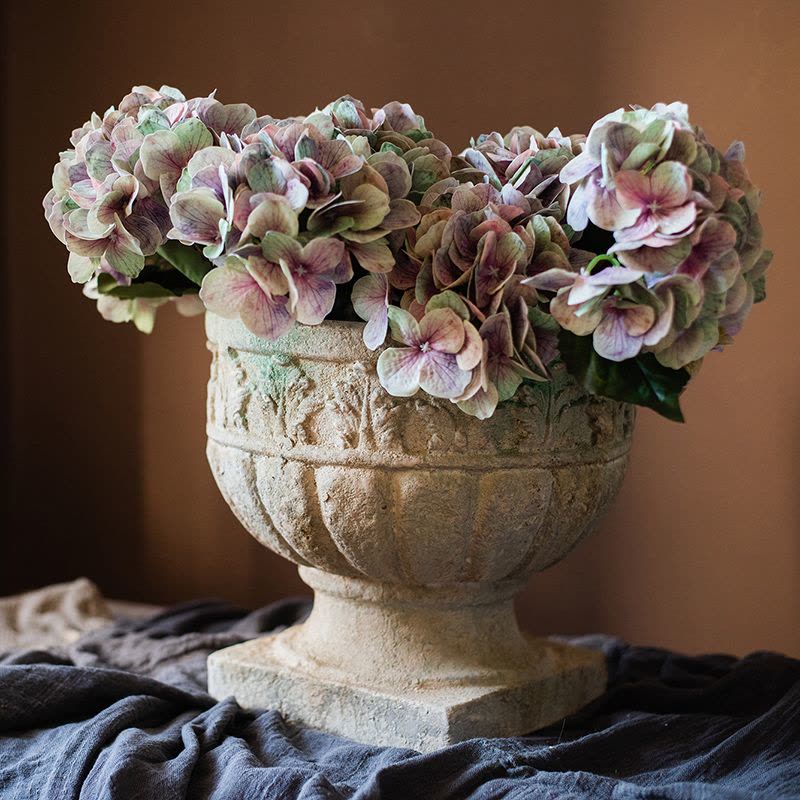 美帮汇古典纹饰柱头花盆花器花瓶凡尔赛复古艺术风格花园装饰法式 古典柱头盆(B款) 大图片