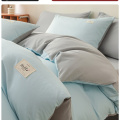 全棉被套单件纯棉150x200x230学生宿舍单人被罩单独被单四季通用4_125 单被套：220x240cm 天蓝+中灰