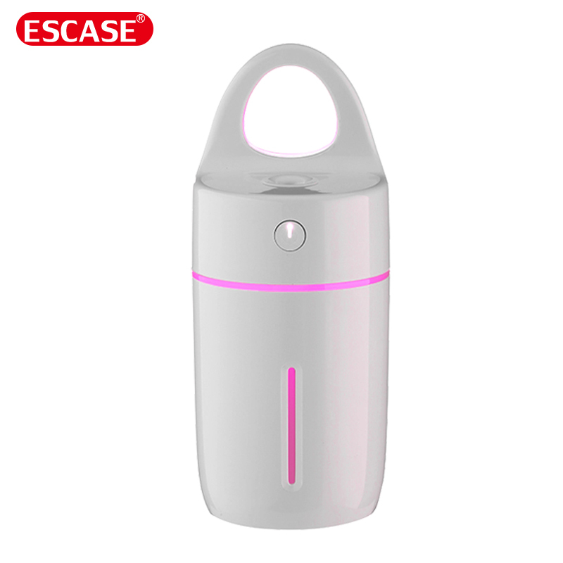 ESCASE 空气加湿器 ES-HF-03 微喷雾 静音迷你 七彩夜灯 办公室卧室车载USB 智能杯补水器补水仪 白色