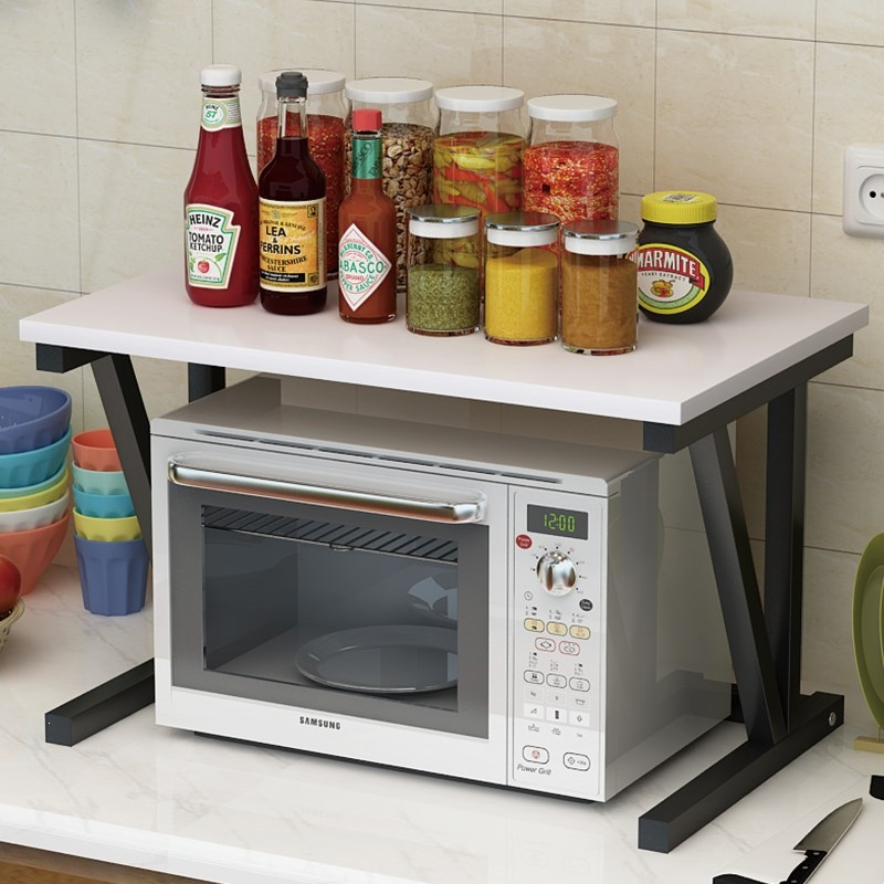 厨房微波炉架古达放置架桌面层板电饭锅免打孔置物架子铁架子台面