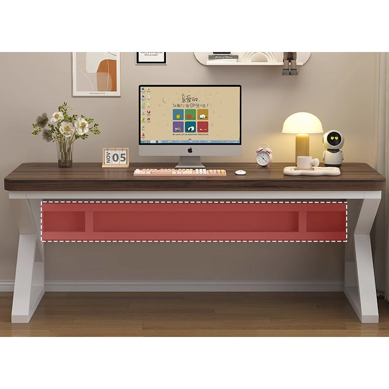 中豫鑫泽ZYXZ5040221 实木电脑桌台式书桌卧室家用办公桌 0.8米胡桃色高清大图