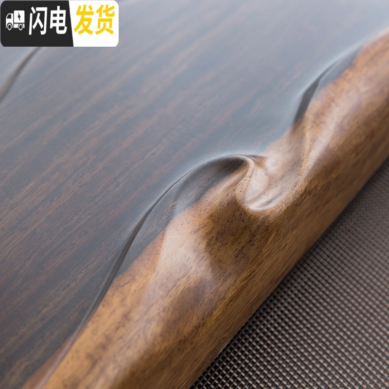 三维工匠黑檀木茶盘家用中式客厅简约实木小茶台大号整块原木茶海托盘茶具 进宝45*23