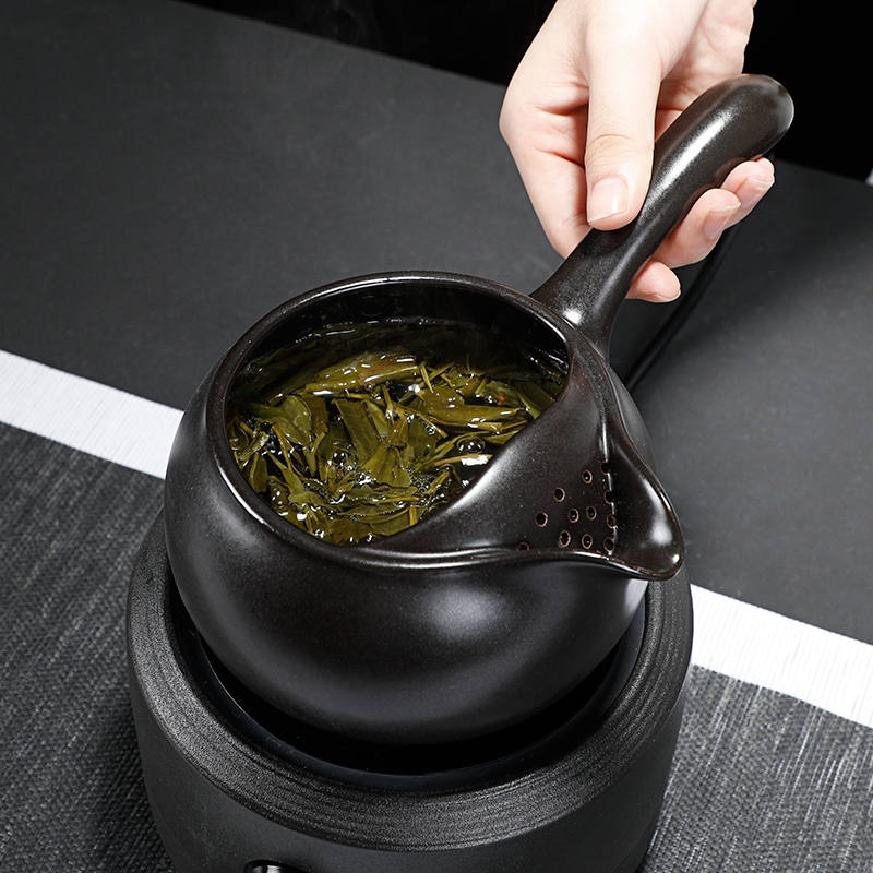 苏氏陶瓷陶瓷茶壶 煮茶器 侧把壶煮茶壶 侧把壶(黑色)