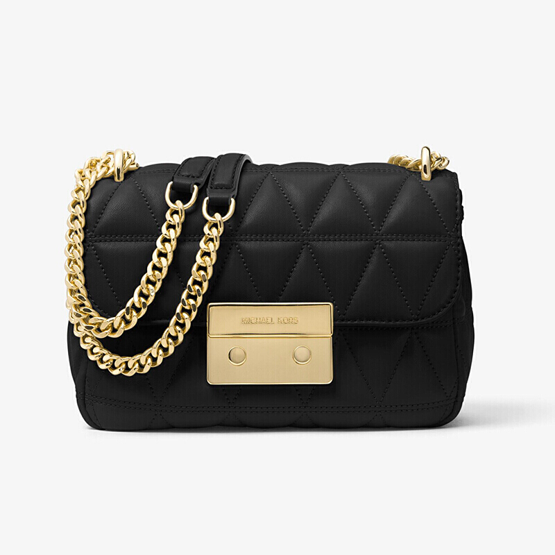 迈克科尔斯michaelkorsmk女包小号羊皮格纹金链条单肩斜挎包30s7gsll1