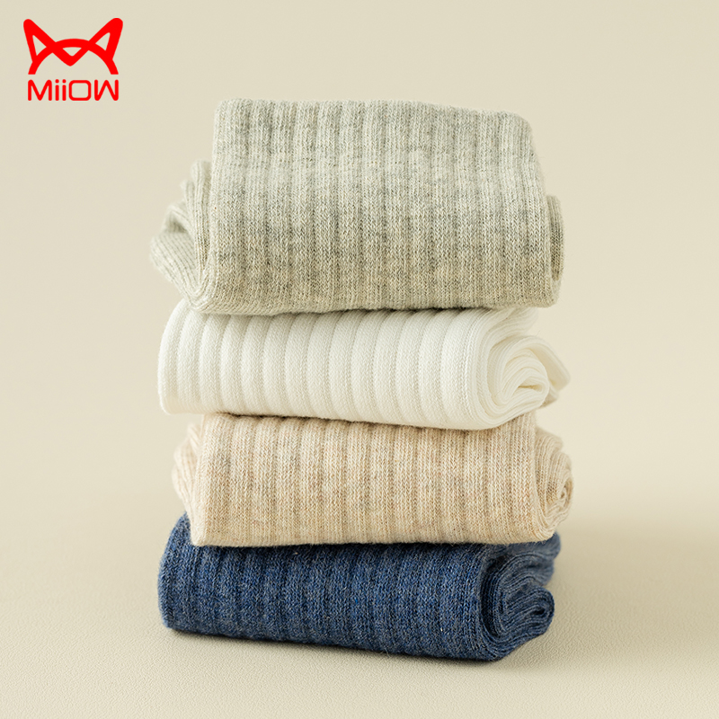 猫人袜子男士纯棉中筒袜秋冬季长绒棉吸汗防臭运动商务袜[5双装]高清大图