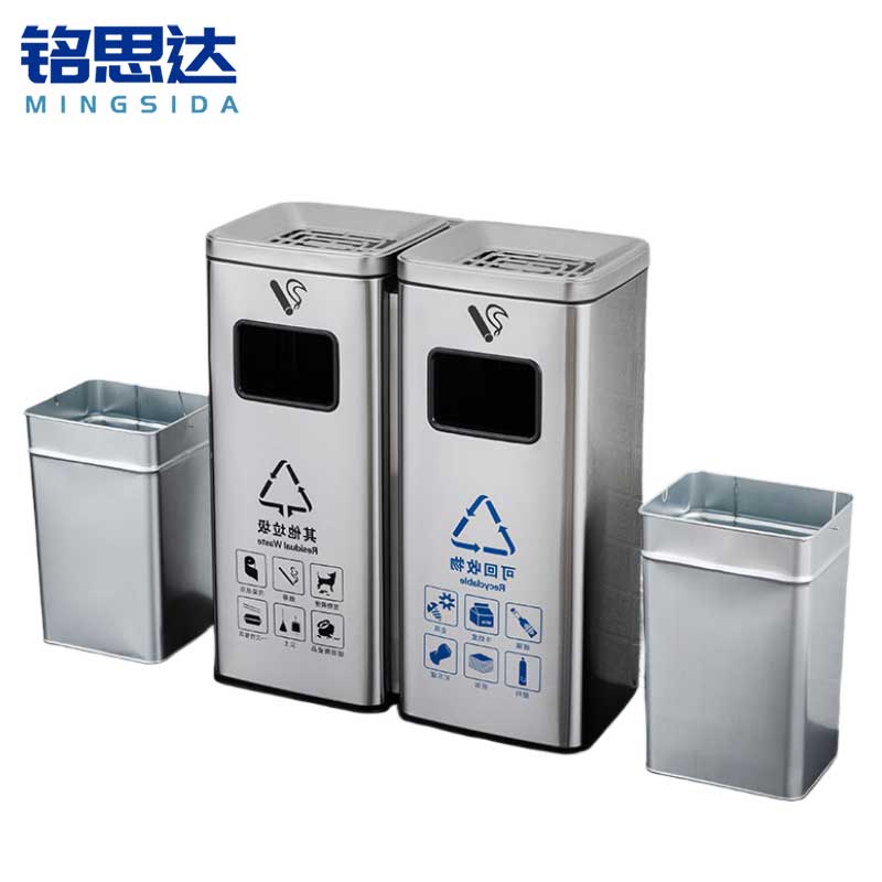 铭思达不锈钢垃圾桶70L组高清大图