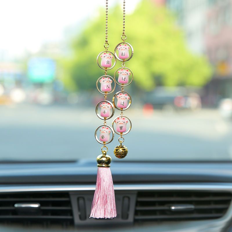 猫汽车挂件装饰品车载吊饰高档可爱吊坠车内挂饰潮女车饰礼品 明朗(黄