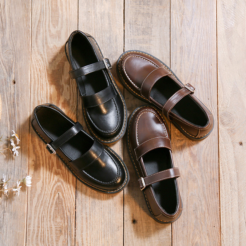 圆头复古玛丽珍鞋女新款夏季黑色小皮鞋日系jk鞋子制服鞋平底单鞋