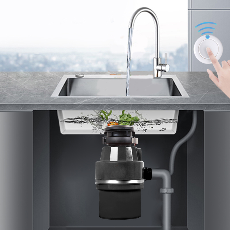 时光旧巷厨房垃圾处理器家用全自动厨房厨余粉碎机食物残渣处理器黑色