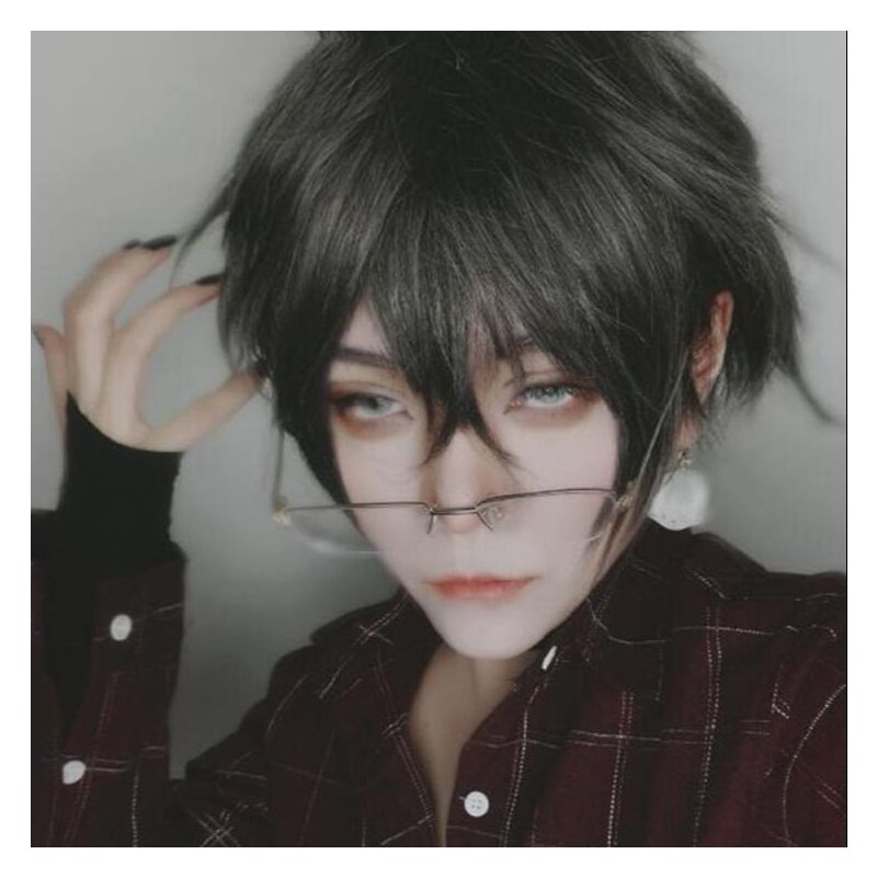 日系假发男女黑短发loiita基佬cos短碎发正太学生发型全头套