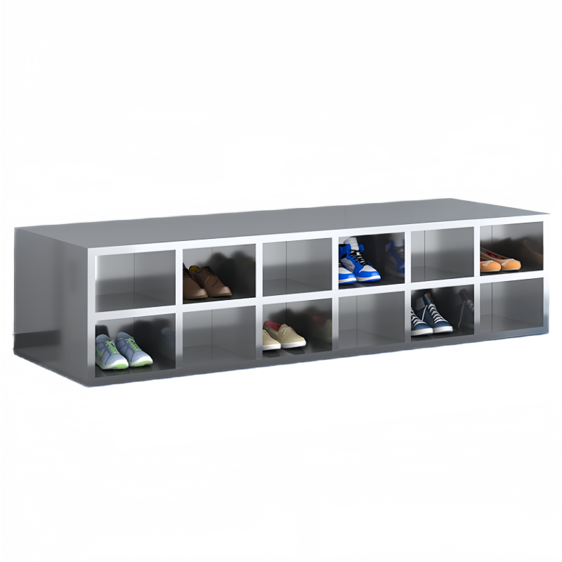 铭思达不锈钢鞋柜双面24格个高清大图