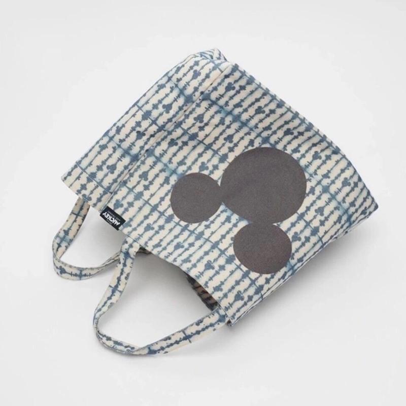 zara女包新款迪士尼米老鼠印花扎染购物包帆布米奇托特妈咪包蓝色