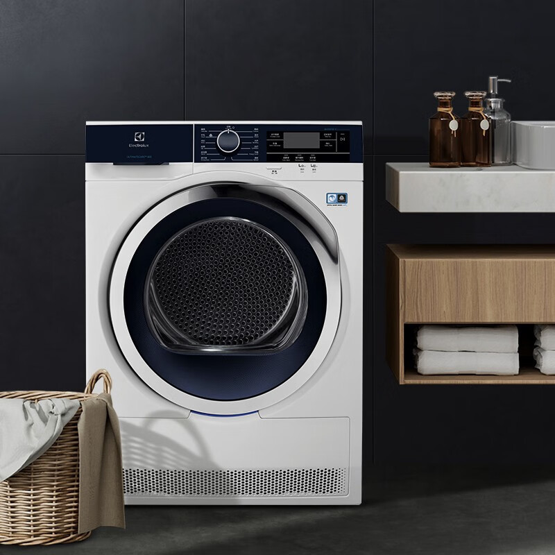 伊莱克斯(Electrolux)9公斤欧洲进口烘干机热泵低温护衣 除菌除螨 防皱易烫清新除味干衣机 EDH903BEWN高清大图