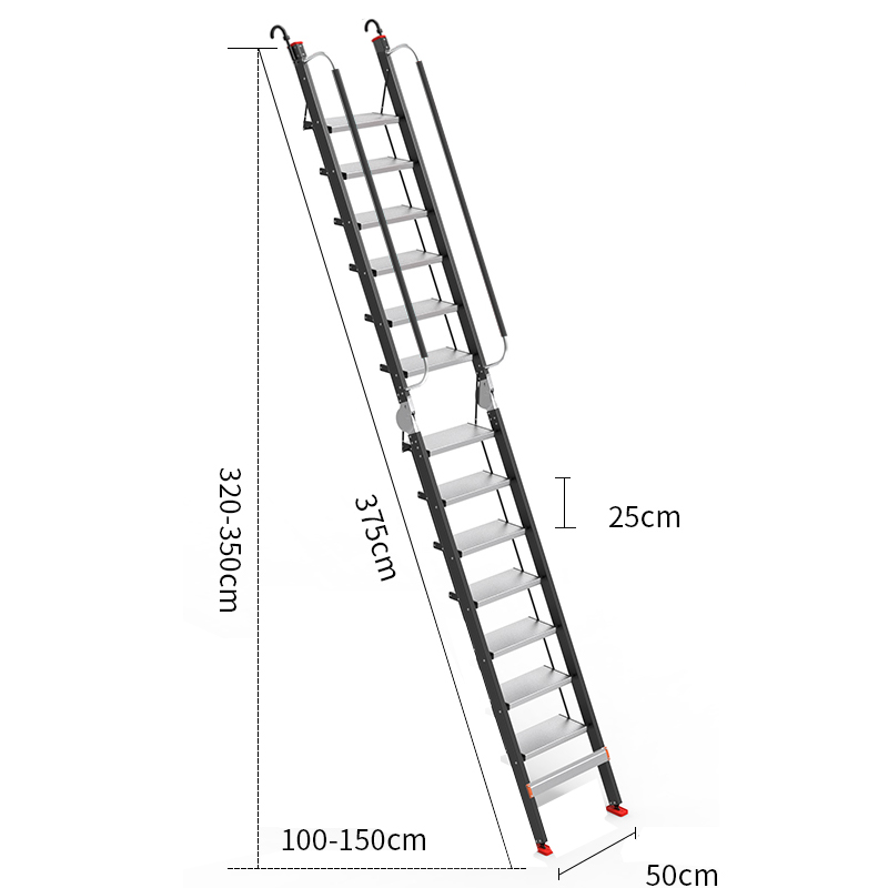 鑫木樽阁楼梯50*150*375cm个高清大图