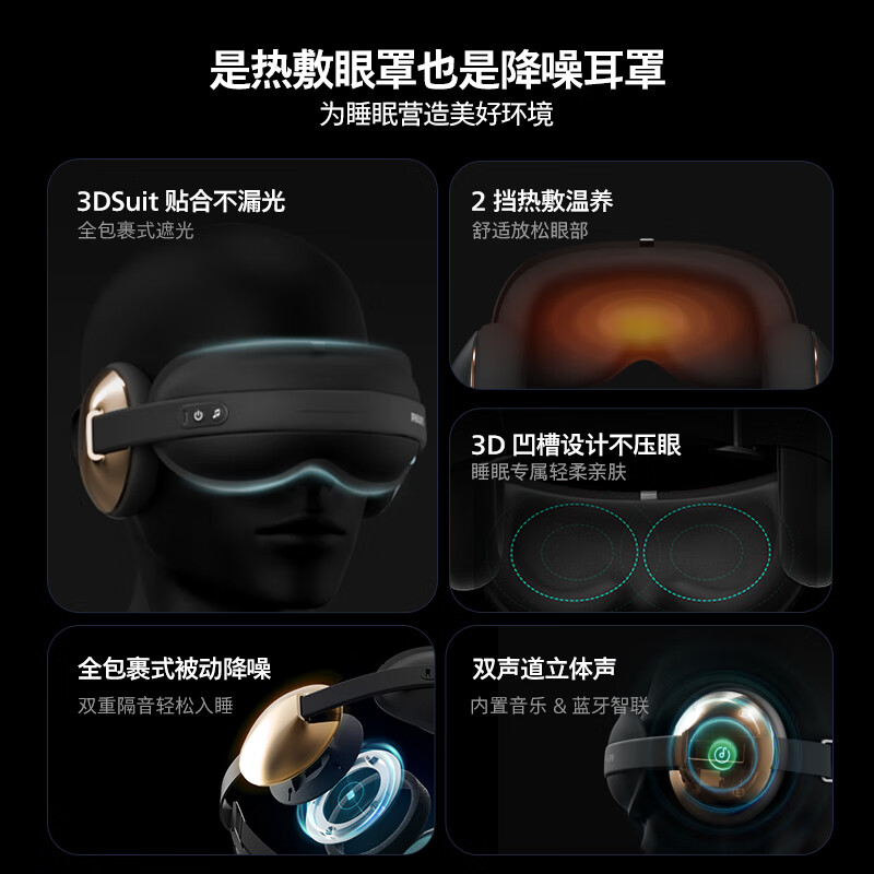 飞利浦眼部按摩仪 暖敷低噪眼部放松器热敷揉按眼周护眼仪 送长辈朋友生日礼物 PPM2304E金色高清大图