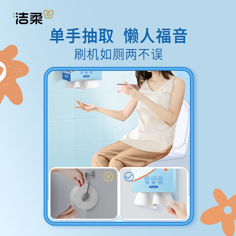 JT016-04洁柔牌卫生纸(溶易抽立体压花挂抽)240抽4层(4包箱装)高清大图