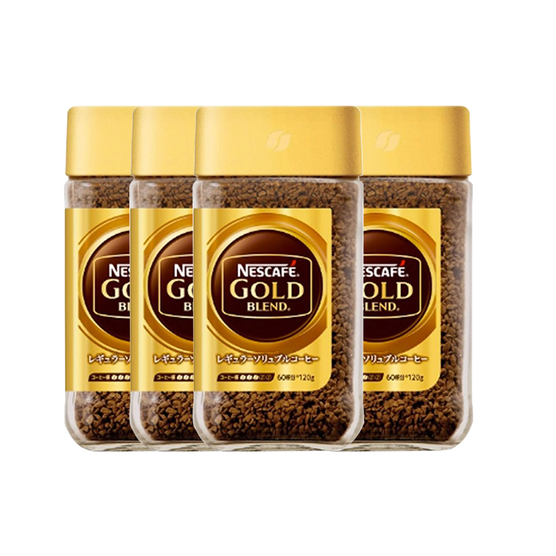 4罐装 雀巢中国NESCAFE雀巢GOLD金牌醇品速溶咖啡日本进口120g