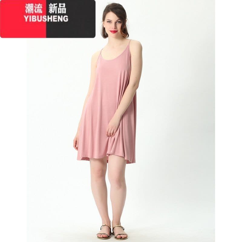 YIBUSHENG季特大码交叉吊带连衣裙宽松家居睡裙200斤300240加肥打底背心图片