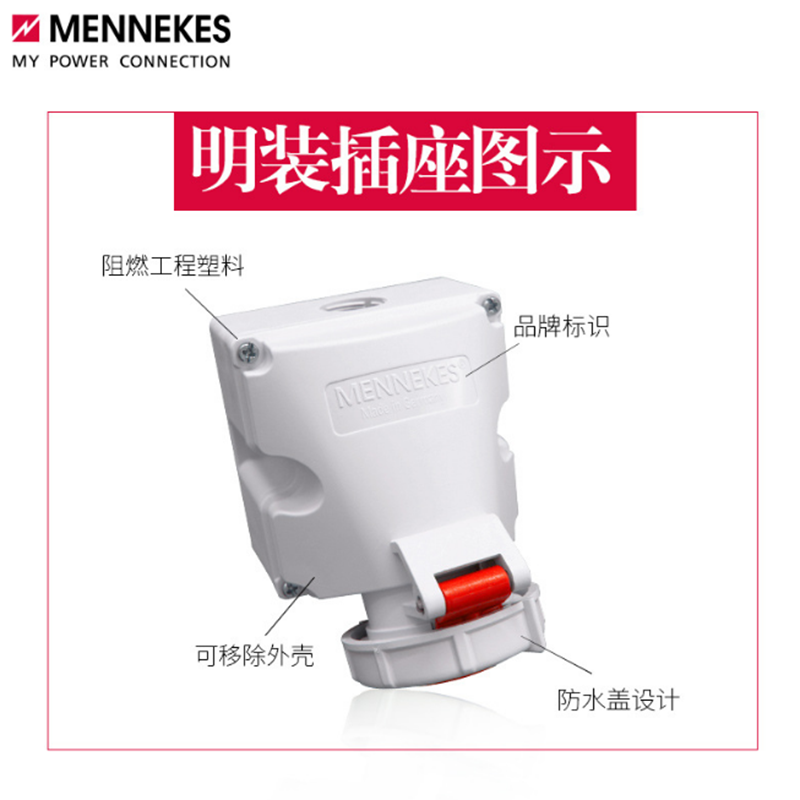 3M 工业插头32A 4P IP67 明座9372+插头294高清大图