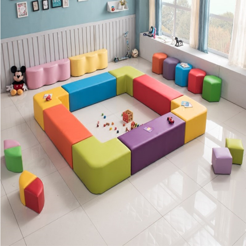 周鼎皖幼儿园亲子园沙发过道走廊等候区休息区沙发方形儿童软体凳子8