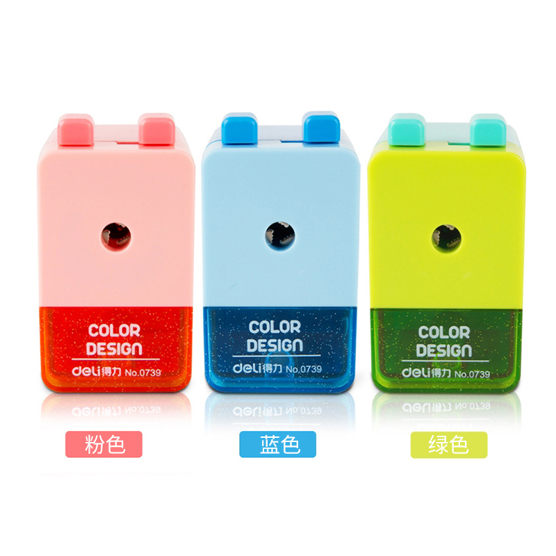 得力卡通削笔机削笔器卷笔刀刨笔刀儿童用学生手摇安全多功能铅笔刀转笔刀三角铅笔转笔机可爱造型自动0739HON