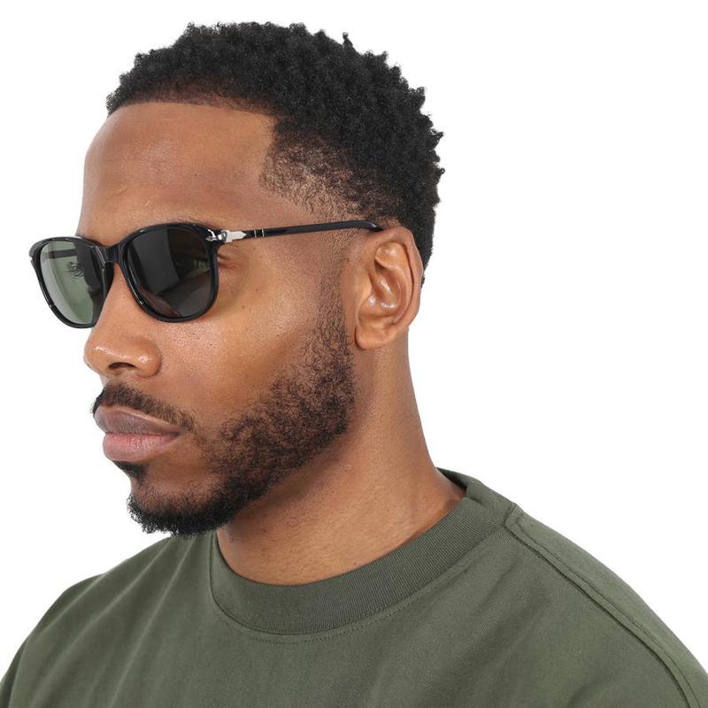 persol中性款式57毫米黑色太阳镜经典复古休闲百搭墨镜个性潮流遮阳