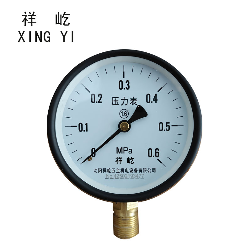 祥屹 压力表 Y100 块 Y100，0-0.6Mpa