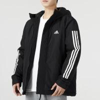 阿迪达斯 (adidas)男装 2023冬新款运动服时尚三条纹夹克保暖防风休闲连帽棉服外套