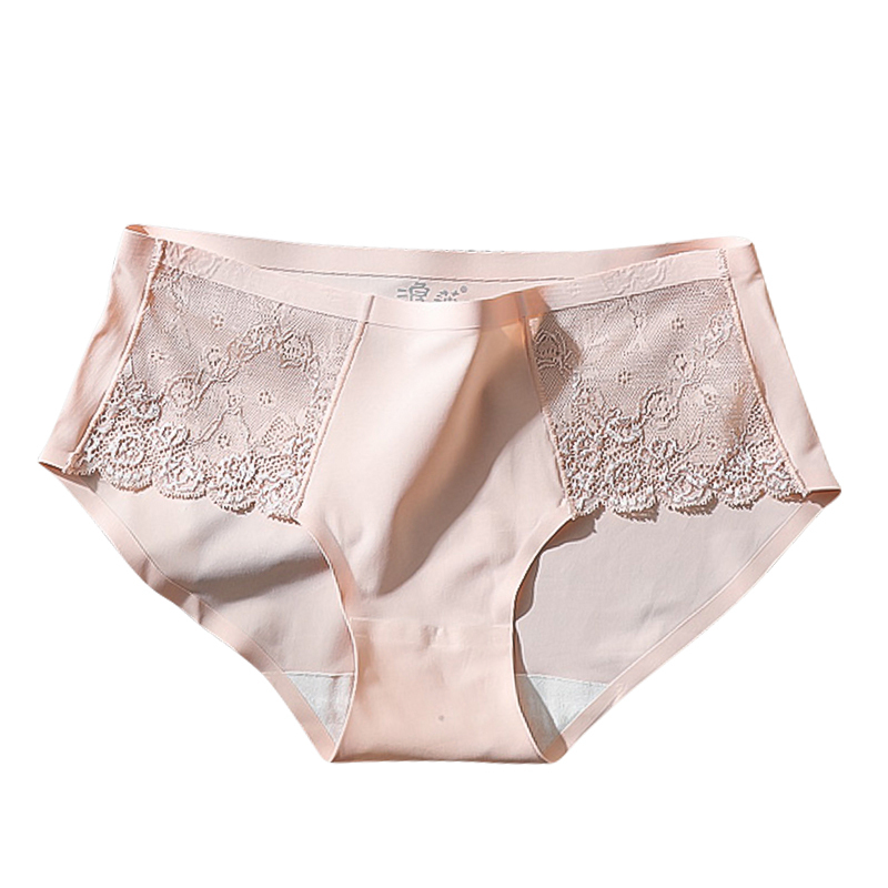 浪莎2条蕾丝内裤女纯棉内裆抗菌无痕收腹薄款透气少女日系冰丝三角裤