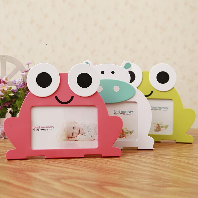 幼儿园宝宝房装饰韩式卡通相框摆台6寸可爱婴儿相架龙猫绿色