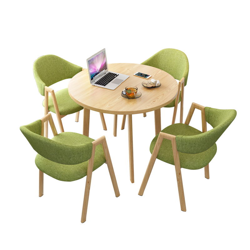 迅众 洽谈桌椅800*800*750mm 组合办公会客桌椅休闲创意小圆桌商务洽谈接待桌椅店铺桌椅组合阳台椅高清大图