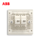 ABB开关插座无框轩致雅典白墙壁86型插座面板双电脑插座AF332