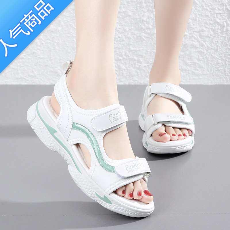 suntek大码4143老爹凉鞋女夏季宽脚肥胖mm休闲沙滩ins超火运动沙滩