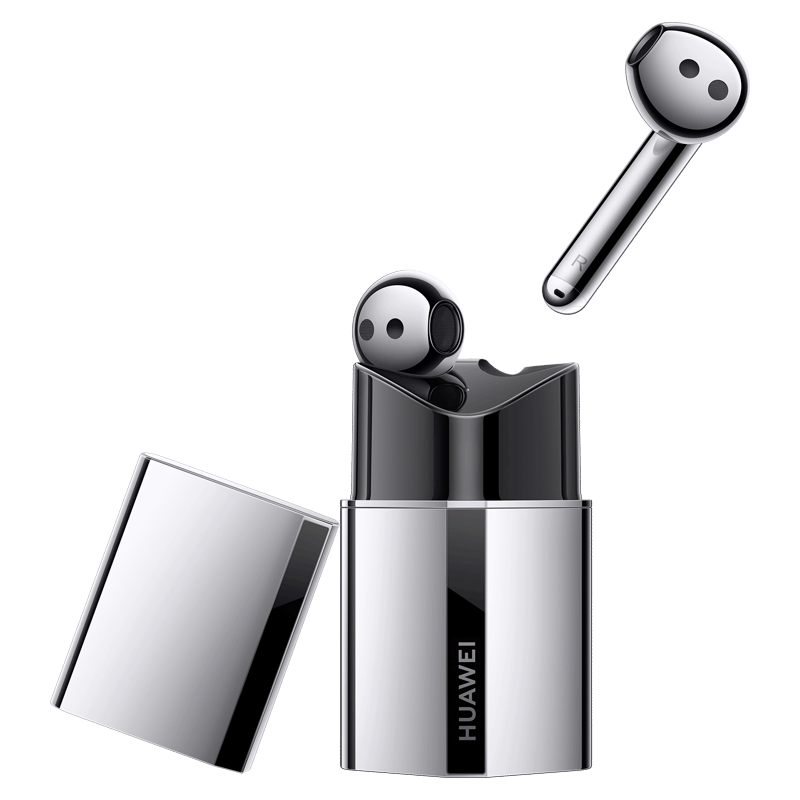 华为(HUAWEI)FreeBuds Lipstick 有线充版冰霜银口红外观设计半开放主动