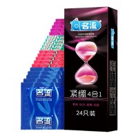 名流避孕套紧绷小号持久四合一24只装情趣组合G点狼牙大颗粒男用物理延时安全套男用保险套不易脱落超薄款有香味成人性用品